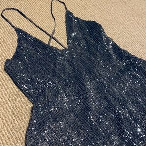 Express Sequin Peplum Top